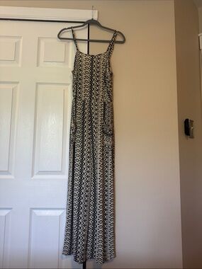 Black and Cream Rayon Overalls